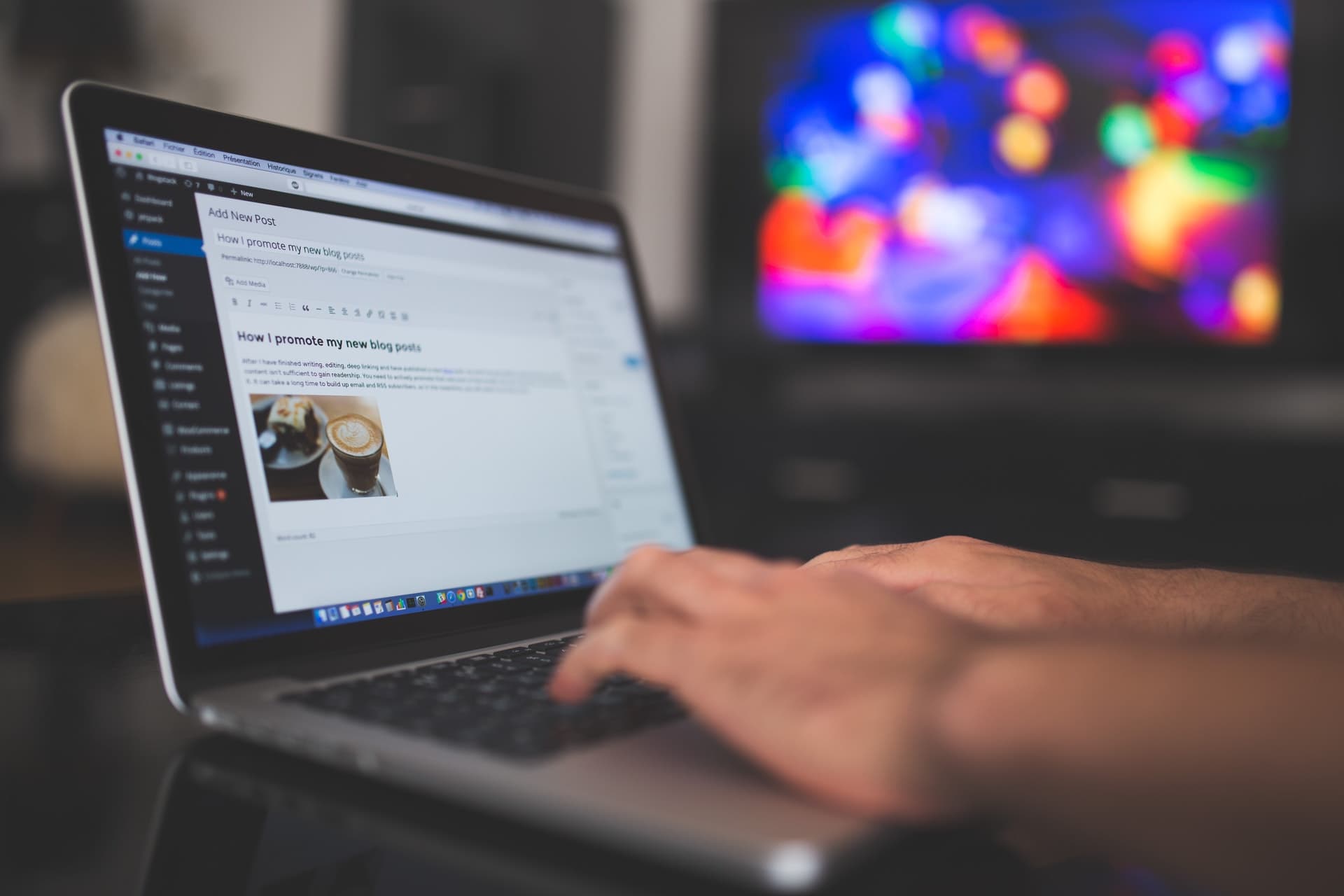 articles page on a laptop
